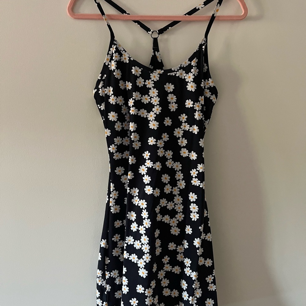 Outdoor Voices Black Floral (Daisy Chain) Mini Dress